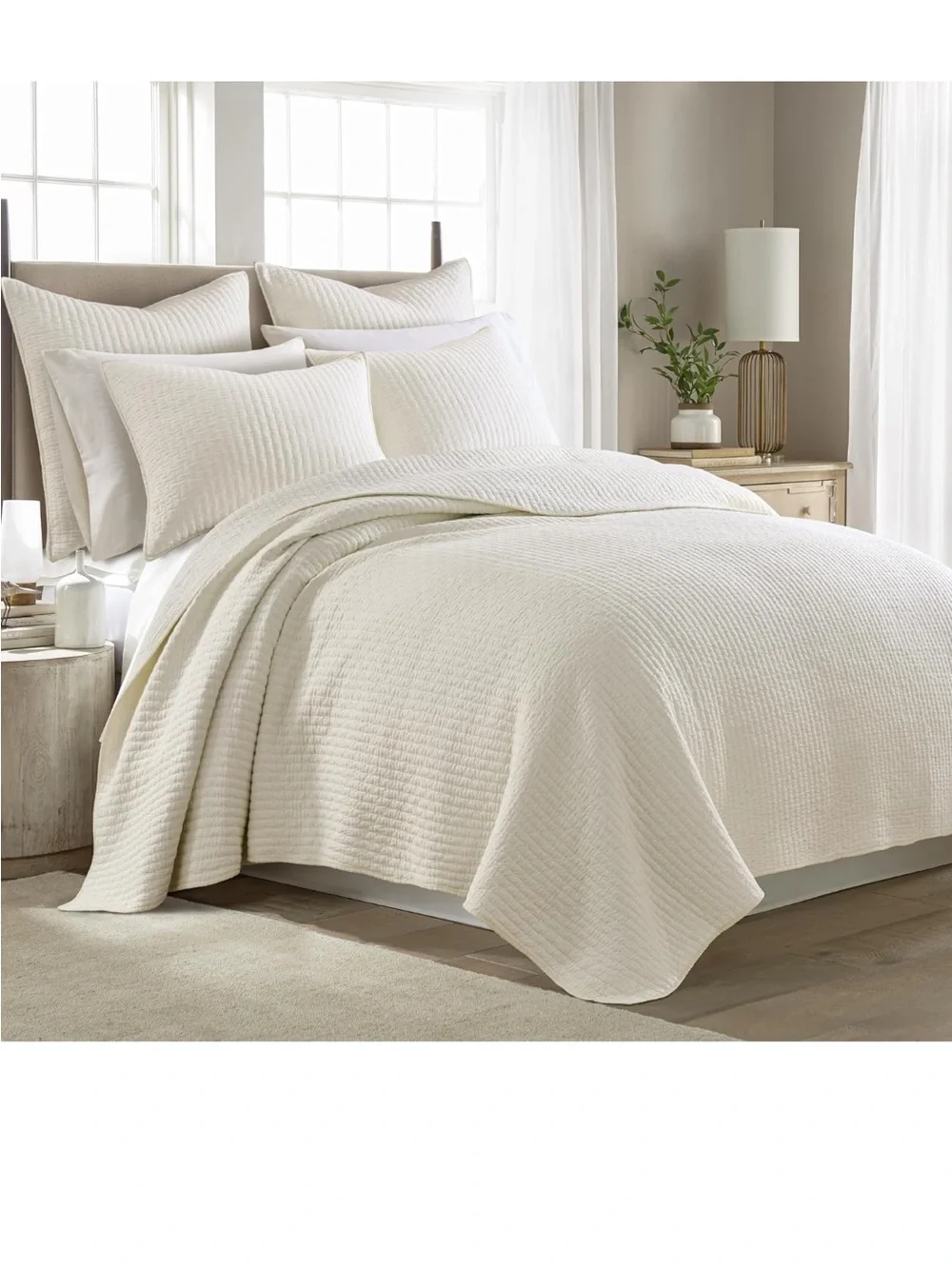 Levtex Home Cross Stitch Reversible Full/Queen Quilt Set